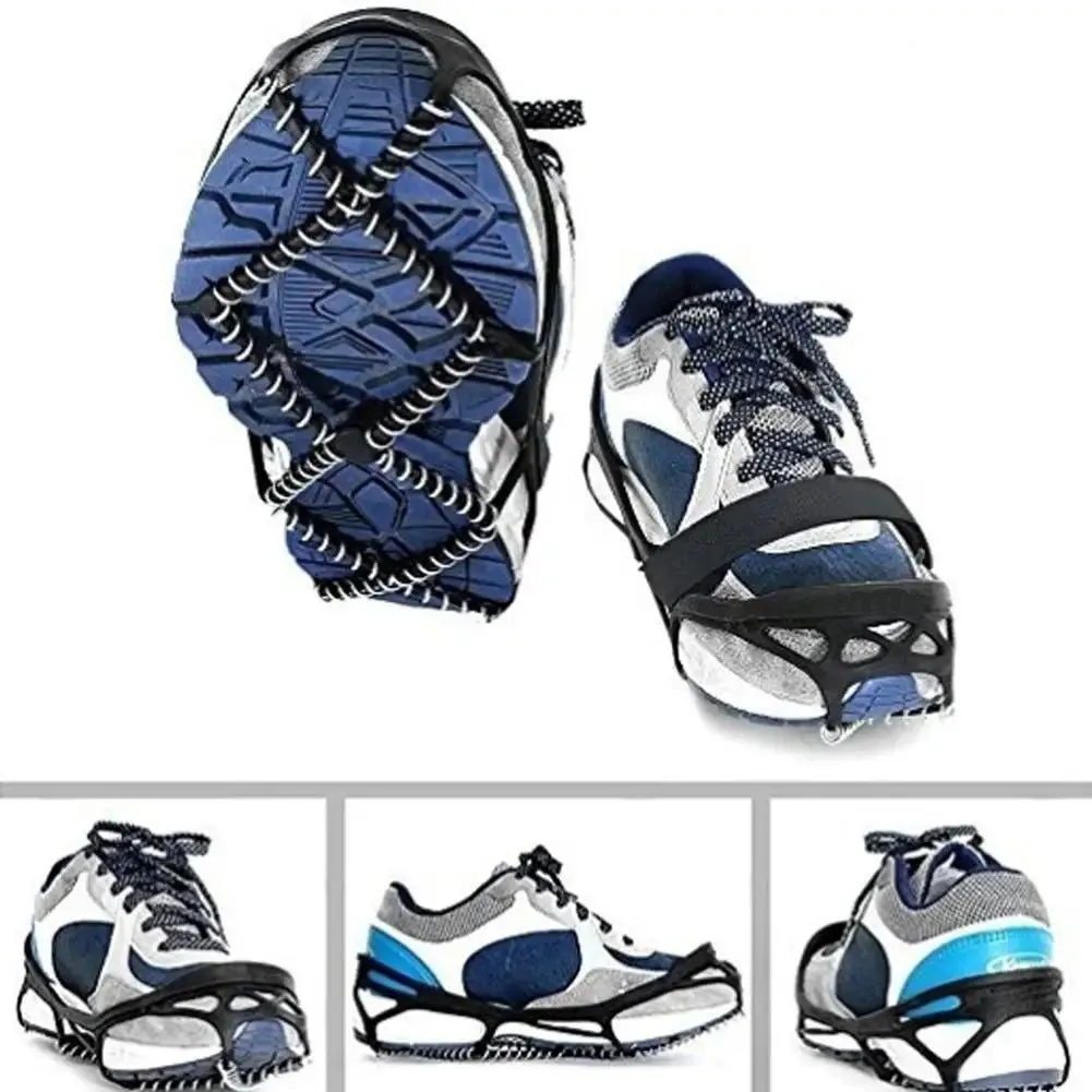 1Pair Outdoor Sports Shoe Cover Non-slip Crampons Ice Grip Walk Traction Cleats for Hiking Shoes Mountaineering Boots