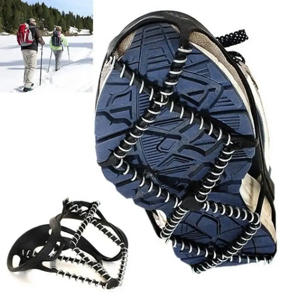 1Pair Outdoor Sports Shoe Cover Non-slip Crampons Ice Grip Walk Traction Cleats for Hiking Shoes Mountaineering Boots