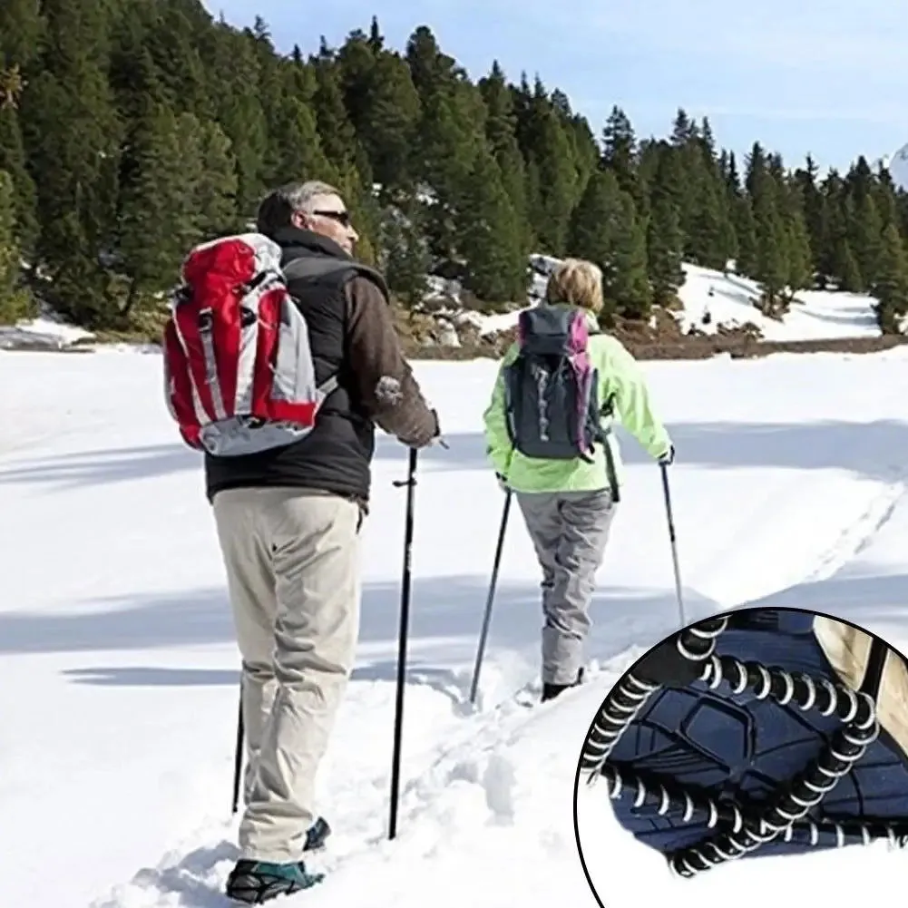 1Pair Outdoor Sports Shoe Cover Non-slip Crampons Ice Grip Walk Traction Cleats for Hiking Shoes Mountaineering Boots