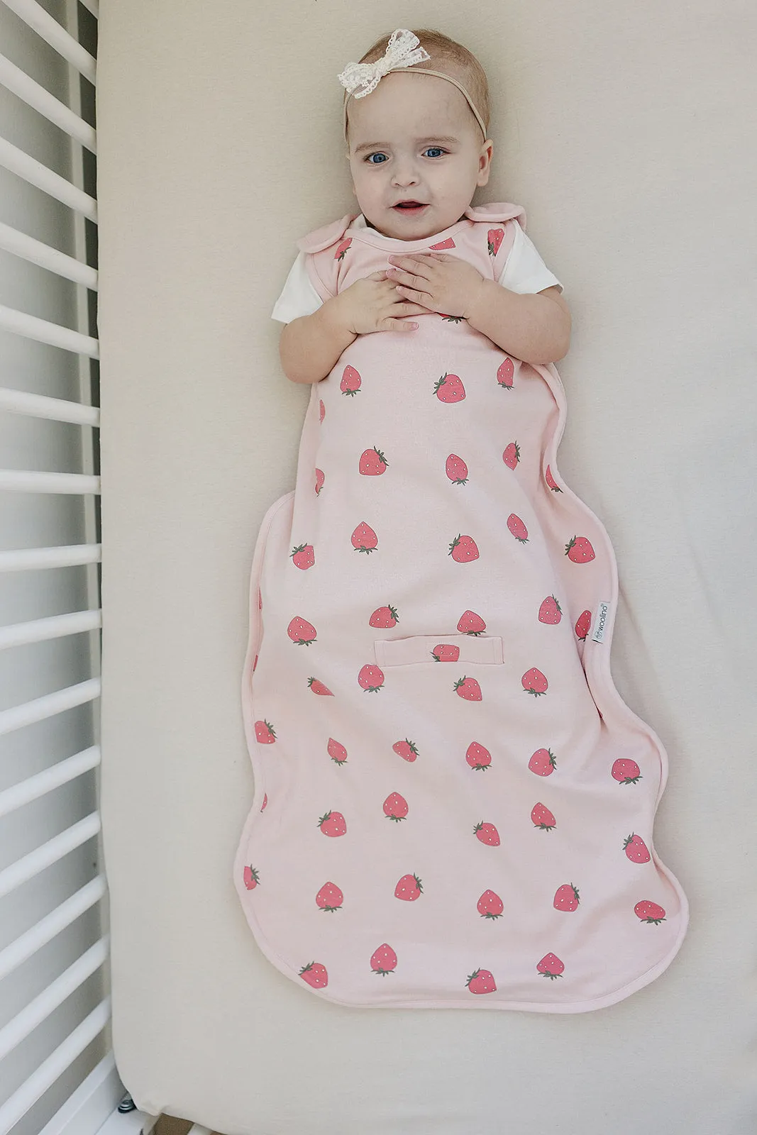 4 Season® Ultimate Baby Sleep Bag, Merino Wool & Organic Cotton, Strawberry