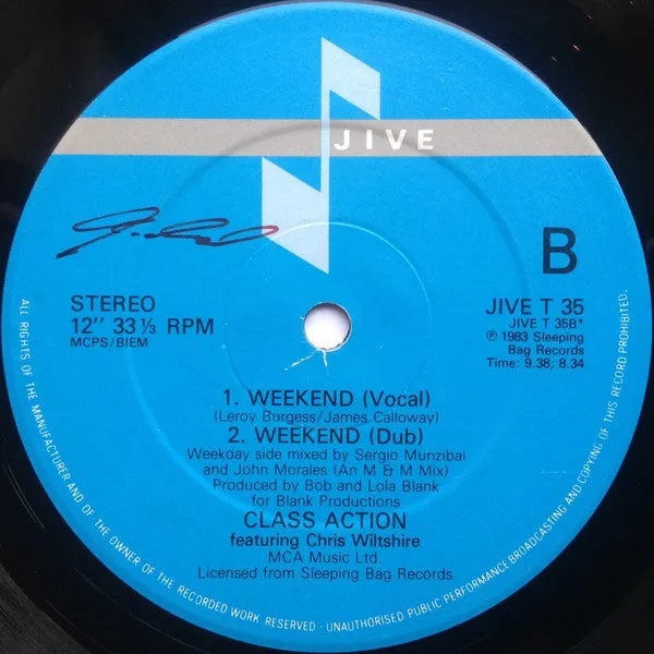 Class Action Featuring Christine Wiltshire - Weekend (12", Single) (VG)