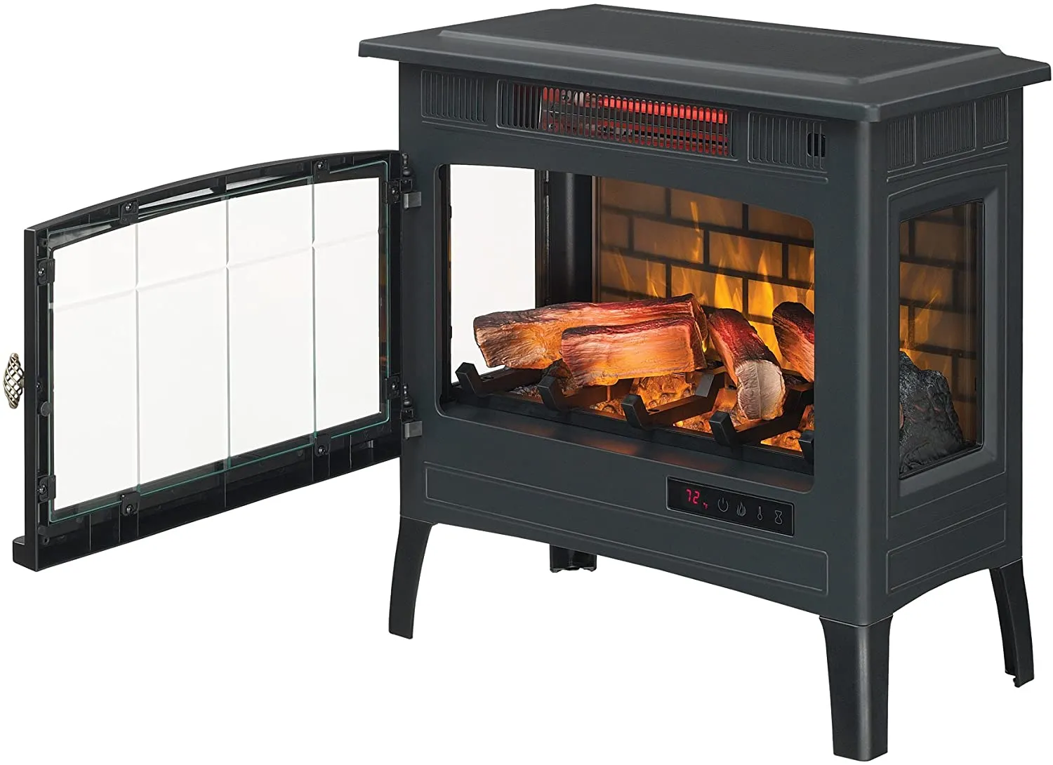 Electric Fireplace Stove 3D Infrared Portable Indoor Space Heater  with Remote Control