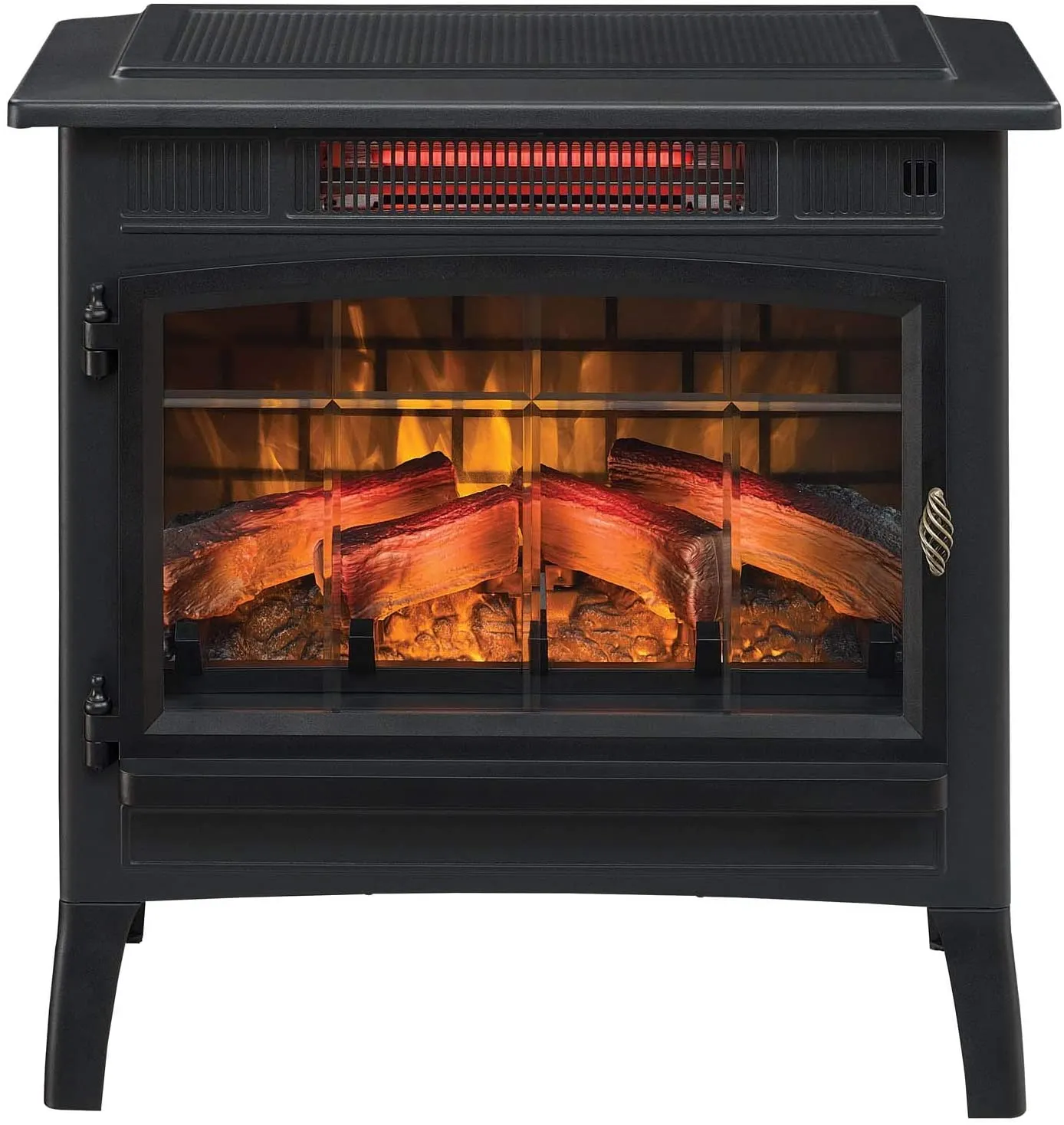 Electric Fireplace Stove 3D Infrared Portable Indoor Space Heater  with Remote Control