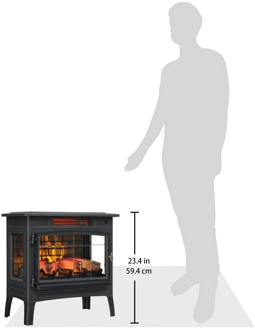 Electric Fireplace Stove 3D Infrared Portable Indoor Space Heater  with Remote Control