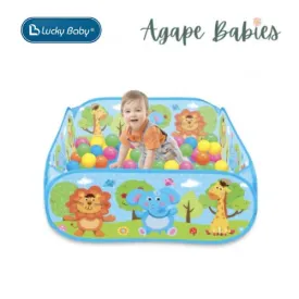 Lucky Baby Play Tent With 30Pcs  Balls 6Cm- Blue Safari