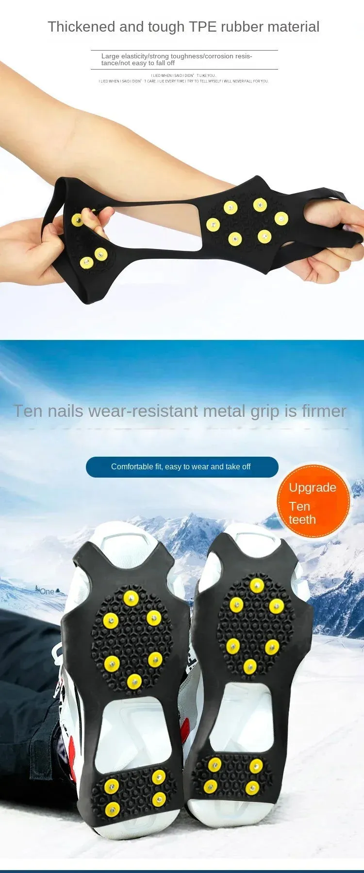 Outdoor Mountaineering Snow Anti-slip Claws Anti-slip Shoe Covers Winter Rock Climbing Anti-slip Shoes Boots Snow Splints