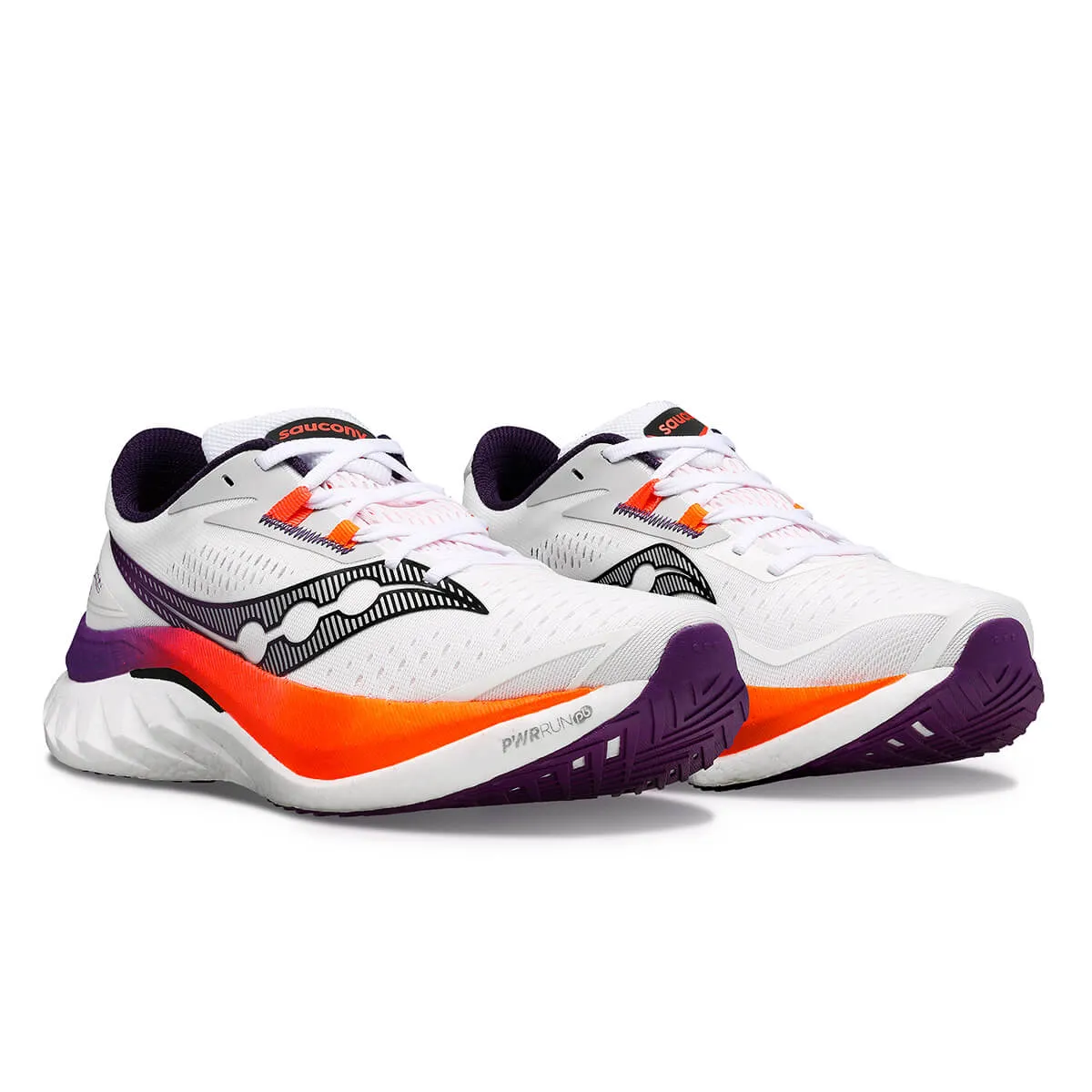 Mens Saucony Endorphin Speed 4 Running Shoes | White/Viziorange