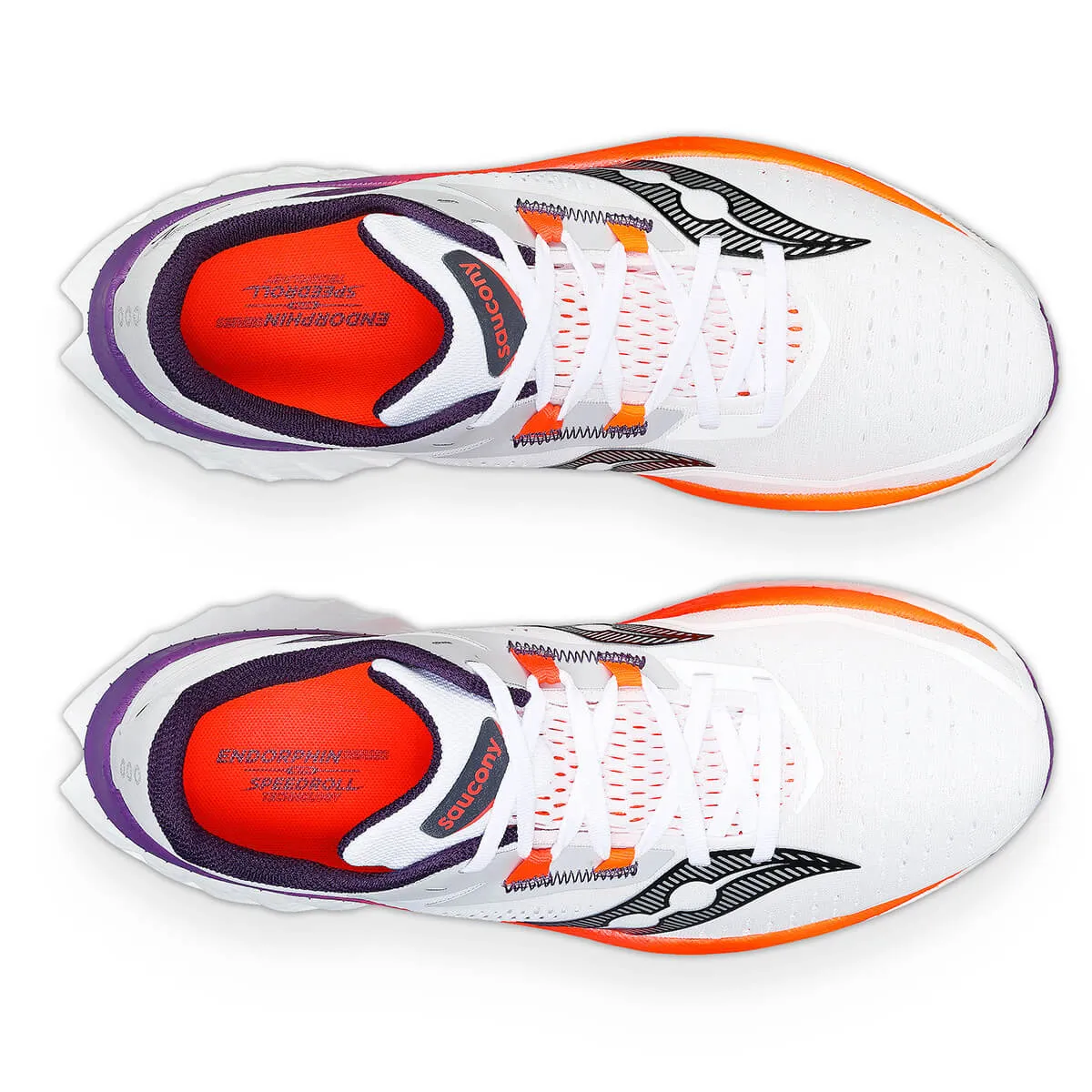 Mens Saucony Endorphin Speed 4 Running Shoes | White/Viziorange